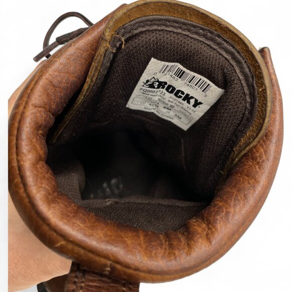 Rocky Pitstop Waterproof Western Work Combat Lace Up Leather Boots Men's 9 M - Picture 9 of 12